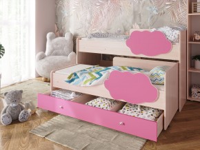 Кровать Соник с ящиком млечный дуб-розовый в Карталах - kartaly.mebel74.com | фото