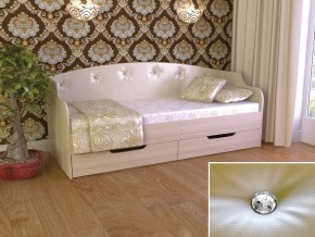 Кровать Юниор Тип 2 шимо светлый, белый перламутр 900х2000 в Карталах - kartaly.mebel74.com | фото 1