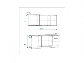 Кухонный гарнитур 11 Грецкий орех 1500 в Карталах - kartaly.mebel74.com | фото 2