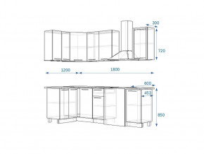 Кухонный гарнитур 13 Грецкий орех 1200*1800 левый в Карталах - kartaly.mebel74.com | фото 2