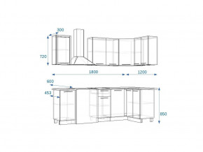 Кухонный гарнитур 13 Грецкий орех 1800*1200 правый в Карталах - kartaly.mebel74.com | фото 2