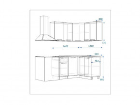 Кухонный гарнитур 14 Грецкий орех 1400*1200 правый в Карталах - kartaly.mebel74.com | фото 2