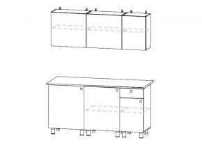 Кухонный гарнитур КГ 1 1600 Белый/Цемент светлый в Карталах - kartaly.mebel74.com | фото 2