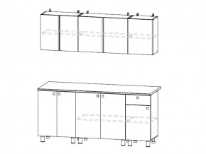 Кухонный гарнитур КГ 1 1800 Белый/Цемент светлый в Карталах - kartaly.mebel74.com | фото 2