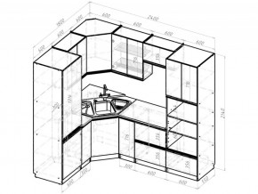 Кухонный гарнитур Ноктюрн оптима 1800х2400 мм в Карталах - kartaly.mebel74.com | фото 5