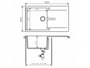 Мойка гранитная Gals-860 Терракот 307 в Карталах - kartaly.mebel74.com | фото 2