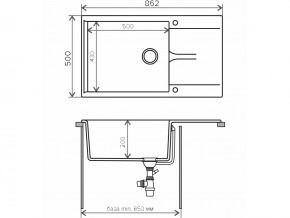 Мойка гранитная Gals-862 Серый 14 в Карталах - kartaly.mebel74.com | фото 2