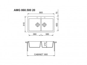 Мойка Longran Amanda AMG 860.500 20 в Карталах - kartaly.mebel74.com | фото 2