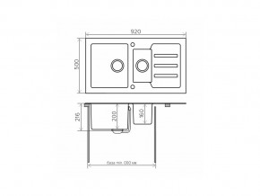 Мойка с керамическим стеклом Tolero TG-920k черное стекло в Карталах - kartaly.mebel74.com | фото 2