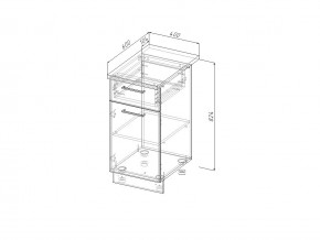 НЯ 40 Модуль нижний Без Столешницы 1 ящик/дверка МНЯ 40 в Карталах - kartaly.mebel74.com | фото