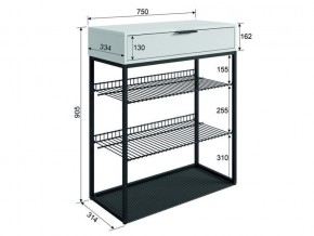 Обувница Краш черный муар/дуб крафт золотой в Карталах - kartaly.mebel74.com | фото 4