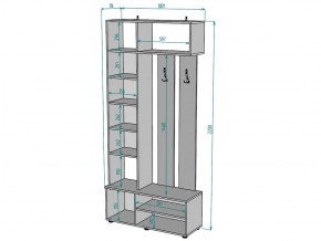 Прихожая с зеркалом V25_M в Карталах - kartaly.mebel74.com | фото 3