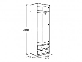 Шкаф 2-х дверный для одежды Омега 16 в Карталах - kartaly.mebel74.com | фото 2