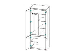 Шкаф 2-х дверный с перегородкой СГ Модерн в Карталах - kartaly.mebel74.com | фото 2