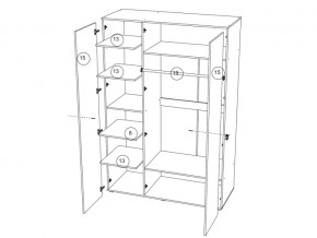 Шкаф 3-х створчатый Валенсия Миф в Карталах - kartaly.mebel74.com | фото 2