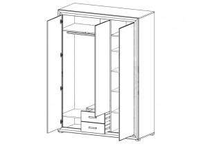 Шкаф B136-SZF3D2S Мальта сибирская лиственница в Карталах - kartaly.mebel74.com | фото 2