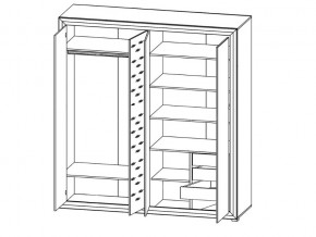 Шкаф B136-SZF4D Мальта сибирская лиственница в Карталах - kartaly.mebel74.com | фото 2