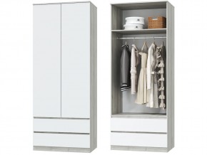 Шкаф для одежды 2х дверный с ящиками Лори дуб серый, белый в Карталах - kartaly.mebel74.com | фото