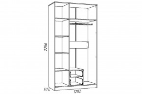 Шкаф комбинированный Акварель НМ 013.08-01 М1 Капучино в Карталах - kartaly.mebel74.com | фото 2