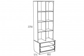 Шкаф комбинированный Акварель НМ 013.10 М Капучино в Карталах - kartaly.mebel74.com | фото 2