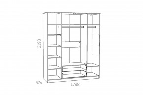 Шкаф комбинированный Оливия НМ 011.84 Х в Карталах - kartaly.mebel74.com | фото 3