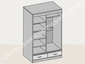 Шкаф-купе 008 двухдверный с ящиками ясень шимо в Карталах - kartaly.mebel74.com | фото 2