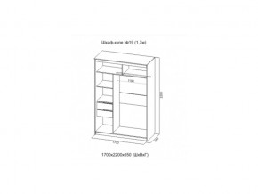 Шкаф-купе №19 анкор светлый 1700 мм в Карталах - kartaly.mebel74.com | фото 2