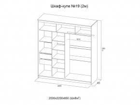 Шкаф-купе №19 Инфинити анкор светлый 2000 мм в Карталах - kartaly.mebel74.com | фото 3