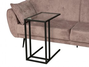 Стол приставной Скандик 42.24 со стеклом металл черный в Карталах - kartaly.mebel74.com | фото 2