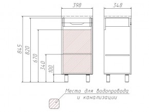 Тумба под умывальник Andrea 40 3D без ящика в Карталах - kartaly.mebel74.com | фото 3