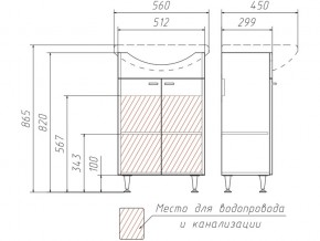 Тумба под умывальник Уют 55 Классик без ящика в Карталах - kartaly.mebel74.com | фото 3